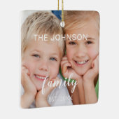 Erstellen Sie Ihre eigene Weihnachts-Familienfotov Keramikornament (Rechts)