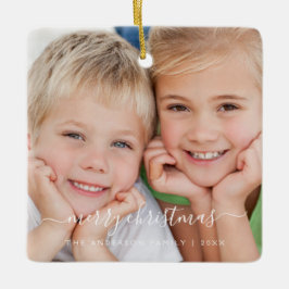Erstellen Sie Ihre eigene Weihnachts-Familienfotov Keramikornament
