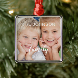 Erstellen Sie Ihre eigene Weihnachts-Familienfotov Ornament Aus Metall