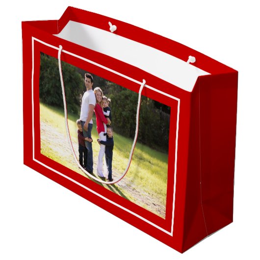 Erstellen Sie Ihre eigene Weihnachtsgeschenktasche Große Geschenktüte (Rückseite Schrägansicht)