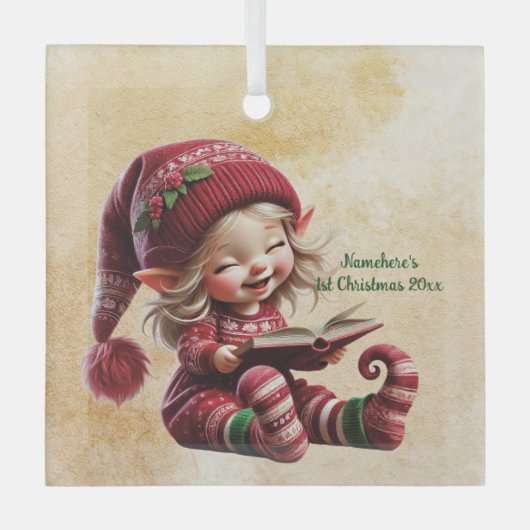 Erstellen Sie Ihre eigene Weihnachtsgeschichte Ornament Aus Glas (Vorderseite)