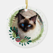 Erstellen Sie Ihre eigene Weihnachtskatzenmesse Keramik Ornament (Vorne)