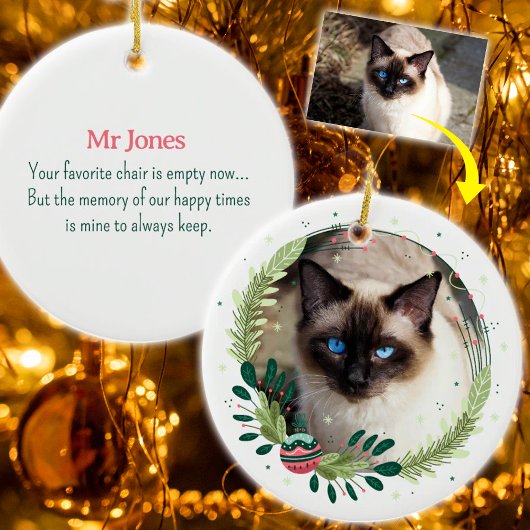 Erstellen Sie Ihre eigene Weihnachtskatzenmesse Keramik Ornament