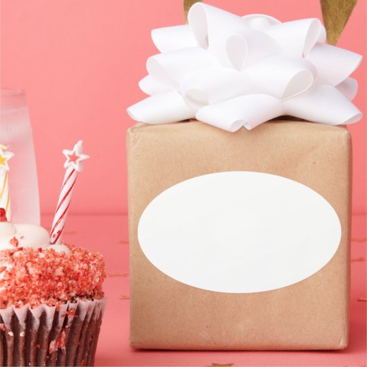 Erstellen Sie Ihre eigene weiße personalisierbare Ovaler Aufkleber (Party)