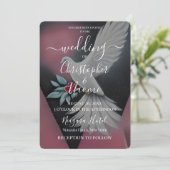 Erstellen Sie Ihre eigene weiße Retro-Hochzeitsdio Einladung (Stehend Vorderseite)