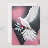 Erstellen Sie Ihre eigene weiße Retro-Hochzeitsdio Einladung (Rückseite)