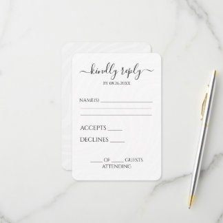 Erstellen Sie Ihre eigene White-Waves-Kalligrafie RSVP Karte
