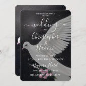 Erstellen Sie Ihre eigene White Wedding Dove mit B Einladung (Vorne/Hinten)