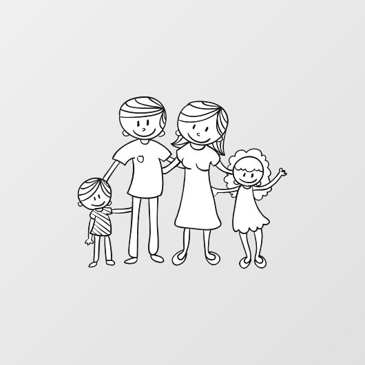 Erstellen Sie Ihre eigene Zuhause- oder Strichmänn Fensteraufkleber (Blatt)