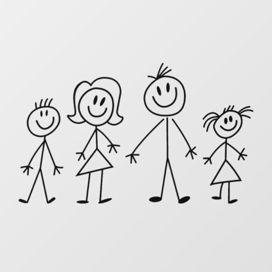 Erstellen Sie Ihre eigene Zuhause- oder Strichmänn Fensteraufkleber (Blatt)