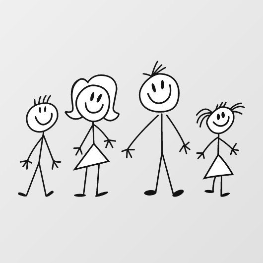 Erstellen Sie Ihre eigene Zuhause- oder Strichmänn Fensteraufkleber (Blatt)