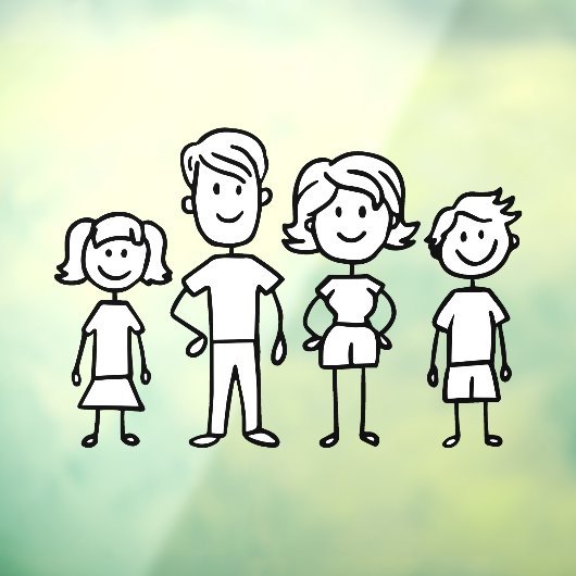 Erstellen Sie Ihre eigene Zuhause- oder Strichmänn Fensteraufkleber (Blatt 3)