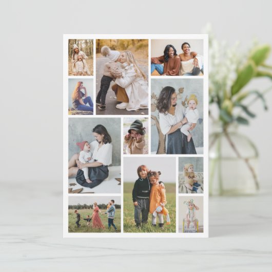 Erstellen Sie Ihre eigenen 11 Foto Collage Gruß Karte (Stehend Vorderseite)