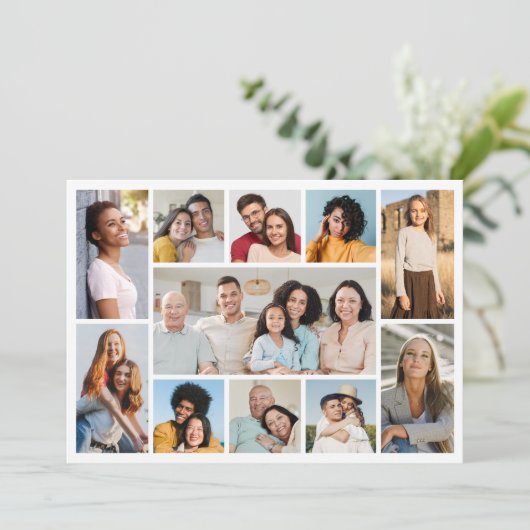 Erstellen Sie Ihre eigenen 11 Foto Collage Gruß Karte (Stehend Vorderseite)