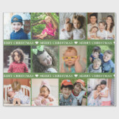 Erstellen Sie Ihre eigenen 12 Foto Collage Rote We Geschenkpapier (Flach)