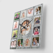 Erstellen Sie Ihre eigenen 13 Fotomaterial Rustika Quadratische Wanduhr (Winkel)