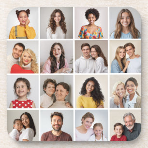 Erstellen Sie Ihre eigenen 16 Fotomaterial Hartkun Getränkeuntersetzer