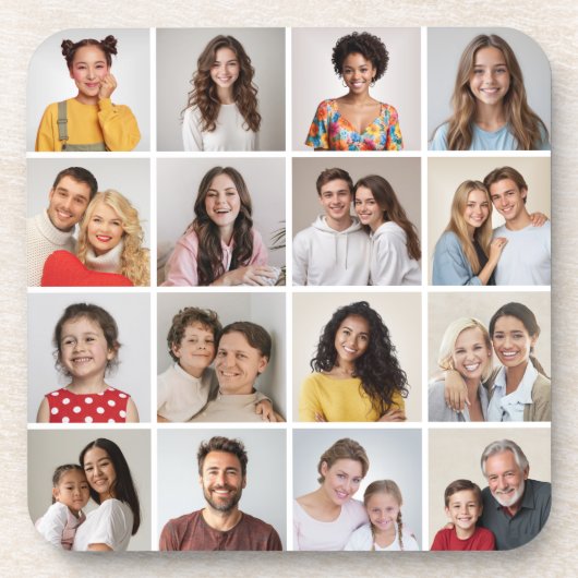 Erstellen Sie Ihre eigenen 16 Fotomaterial Hartkun Getränkeuntersetzer (Vorderseite)