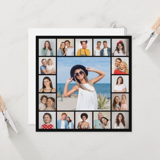 Erstellen Sie Ihre eigenen 17 Foto Collage Gruß Karte (Vorderseite/Rückseite Beispiel)