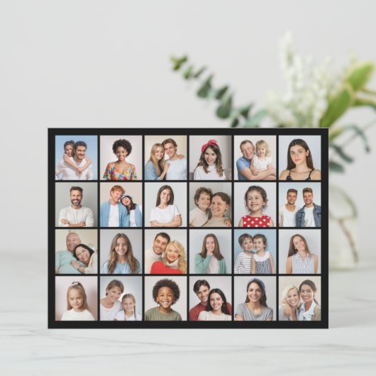 Erstellen Sie Ihre eigenen 24 Foto Collage Gruß Karte (Stehend Vorderseite)