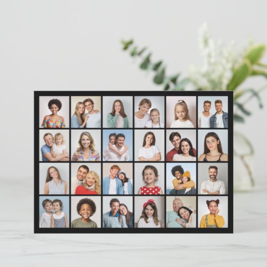 Erstellen Sie Ihre eigenen 24 Foto Collage Gruß Karte (Stehend Vorderseite)