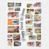 Erstellen Sie Ihre eigenen 25 Foto Happy Sweet 16 Fleecedecke (Vorderseite)