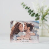 Erstellen Sie Ihre eigenen 2 Foto Hochzeitwechsel Postkarte (Stehend Vorderseite)