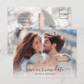 Erstellen Sie Ihre eigenen 2 Foto Hochzeitwechsel Postkarte (Vorne/Hinten)