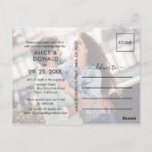 Erstellen Sie Ihre eigenen 2 Foto Hochzeitwechsel Postkarte (Rückseite)