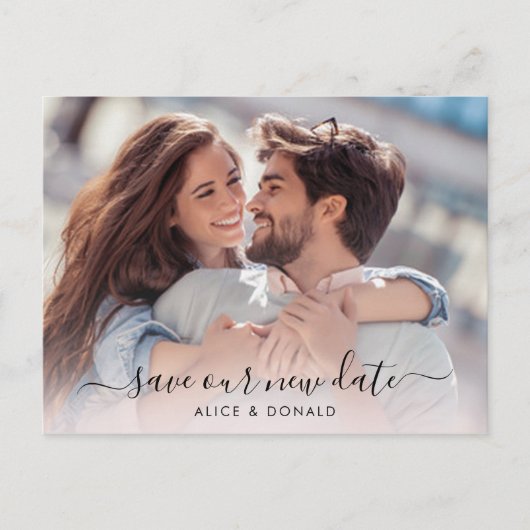 Erstellen Sie Ihre eigenen 2 Foto Hochzeitwechsel Postkarte (Vorderseite)