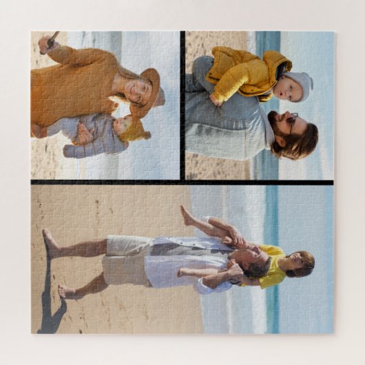 Erstellen Sie Ihre eigenen 3 Foto Collage Gruß Puzzle (Horizontal)