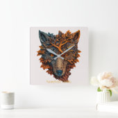 Erstellen Sie Ihre eigenen 3D-Imitate Bois Carved  Quadratische Wanduhr (Zuhause)