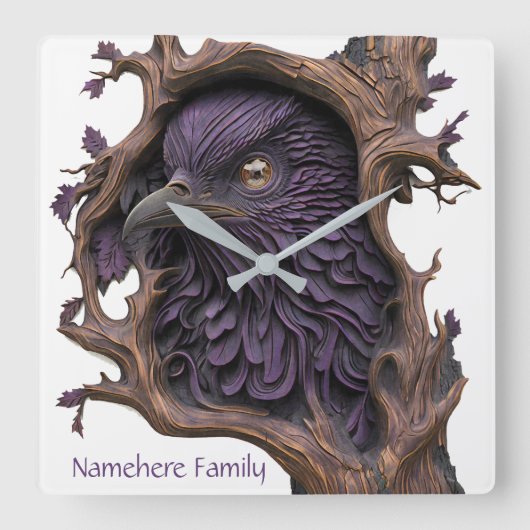 Erstellen Sie Ihre eigenen 3D-Imitate Bois Carvour Quadratische Wanduhr (Vorderseite)