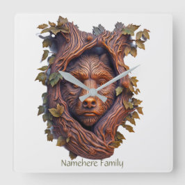 Erstellen Sie Ihre eigenen 3D-Imitate Bois Wood Ca Quadratische Wanduhr