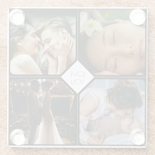 Erstellen Sie Ihre eigenen 4 Fotos Glasuntersetzer (Rückseite)