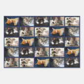 Erstellen Sie Ihre eigenen 5 Foto Collage Navy Blu Geschenkpapier Set (Vorderseite 2)