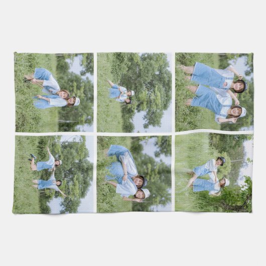 Erstellen Sie Ihre eigenen 6 Foto Collage Küchentü Geschirrtuch (Horizontal)