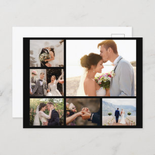 Erstellen Sie Ihre eigenen 6 FotoCollage Schwarz Feiertagspostkarte
