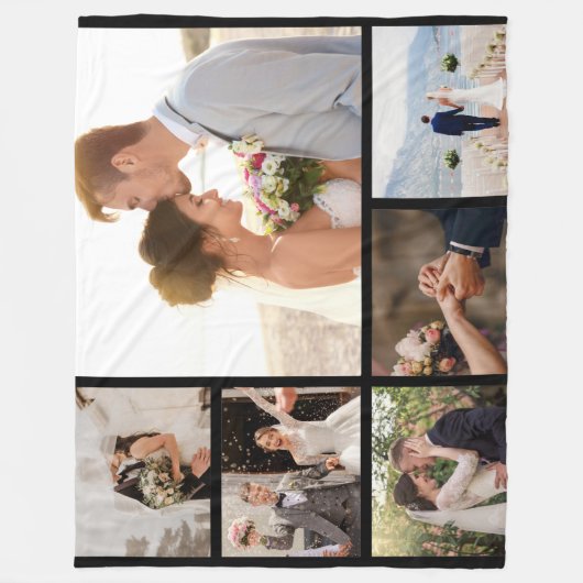 Erstellen Sie Ihre eigenen 6 FotoCollage Schwarz Fleecedecke (Vorderseite)