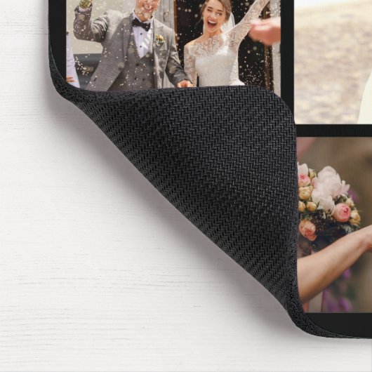 Erstellen Sie Ihre eigenen 6 FotoCollage Schwarz Mousepad (Ecke)