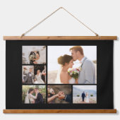 Erstellen Sie Ihre eigenen 6 FotoCollage Schwarz Wandteppich Mit Holzrahmen (Vorne)