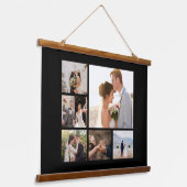 Erstellen Sie Ihre eigenen 6 FotoCollage Schwarz Wandteppich Mit Holzrahmen (Gewinkelt)