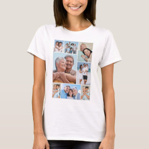 Erstellen Sie Ihre eigenen 8 Bilder Collage Frauen T-Shirt