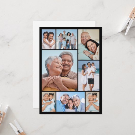 Erstellen Sie Ihre eigenen 8 Foto Collage Gruß Karte (Vorderseite/Rückseite Beispiel)