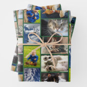 Erstellen Sie Ihre eigenen 9 Foto Collage Green Bo Geschenkpapier Set (Beispiel)