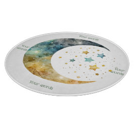 Erstellen Sie Ihre eigenen Aquarellfarben Halbmond Schneidebrett