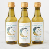 Erstellen Sie Ihre eigenen Aquarellfarben Halbmond Weinetikett (Flaschen)