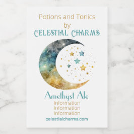 Erstellen Sie Ihre eigenen Aquarellfarben Halbmond Weinetikett