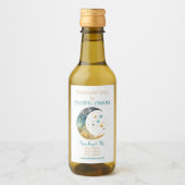 Erstellen Sie Ihre eigenen Aquarellfarben Halbmond Weinetikett (Vorderseite)