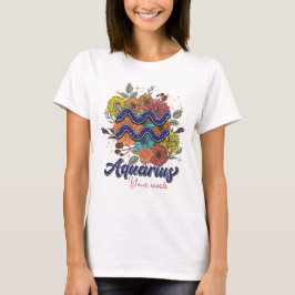Erstellen Sie Ihre eigenen Aquarius-Zodiac-Blume T-Shirt